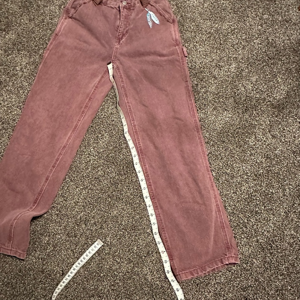 Redhawk Designs hand crafted Jeans - Dusty Pink w/Feather Patch accents sz 24 - Picture 7 of 8